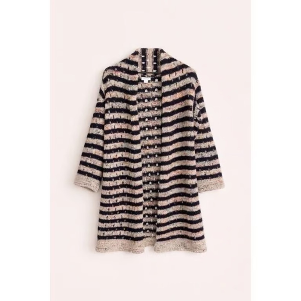 Sundance Black and Cream Striped Sweater Cape